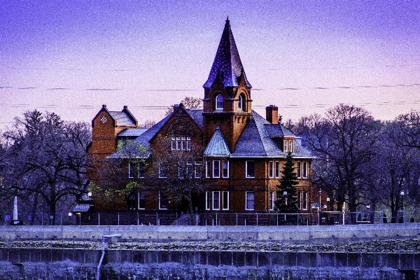 Zdjęcie śnieg zima architektura noc