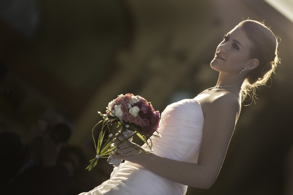 Frau fotografie blume strauß