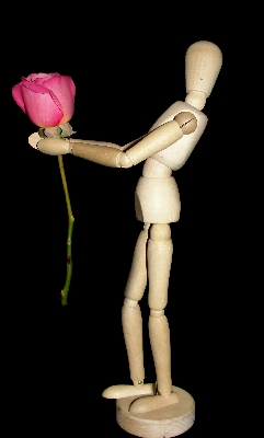 Hand flower statue rose Photo