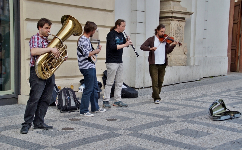 Group street musician musicians