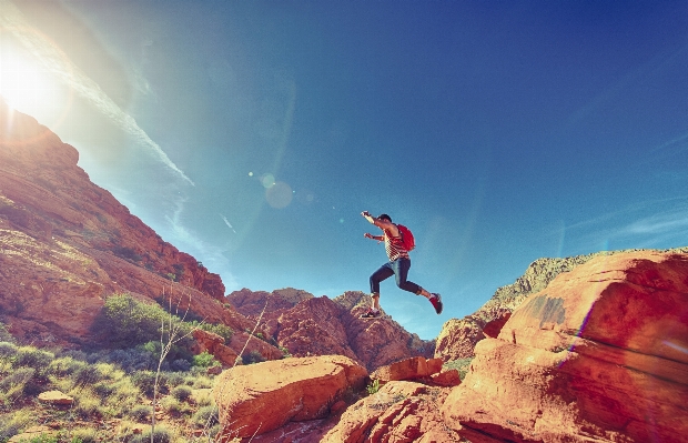 Man outdoor mountain sun Photo