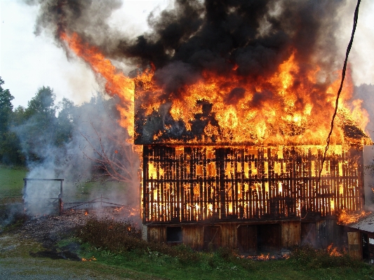 Barn smoke fire explosion Photo