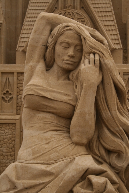 Beach sand wood woman