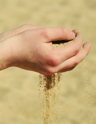 Photo Main plage sable la photographie