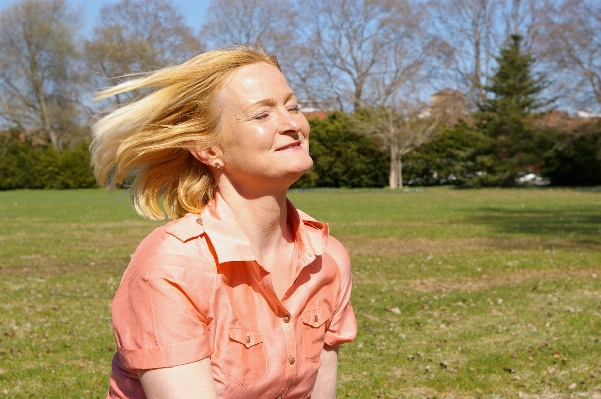 Woman hair lawn spring Photo