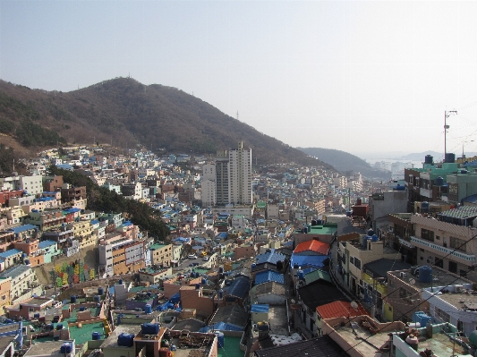 Landscape sea coast town Photo