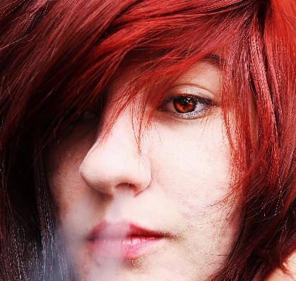 Girl woman hair smoking Photo