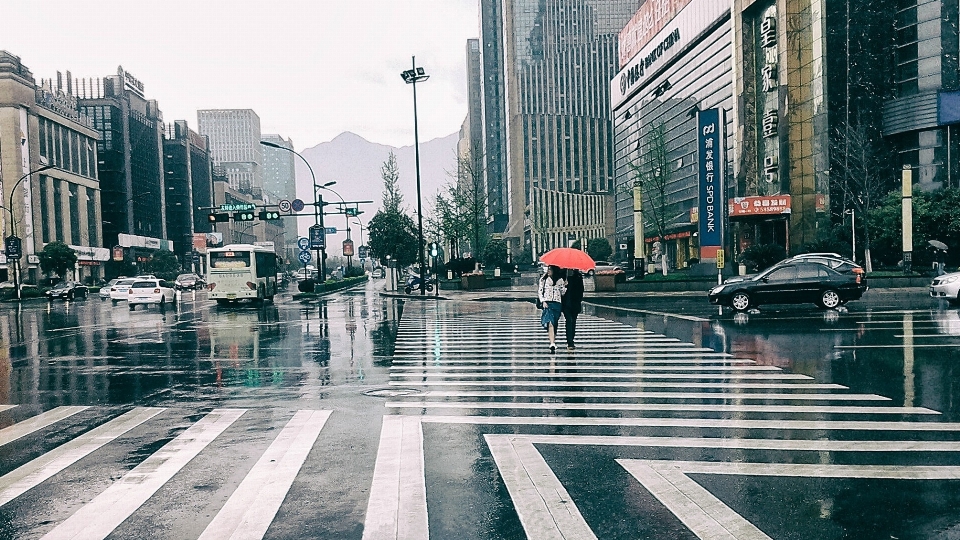 Pedestrian road skyline street