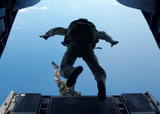 People sky jump airplane Photo