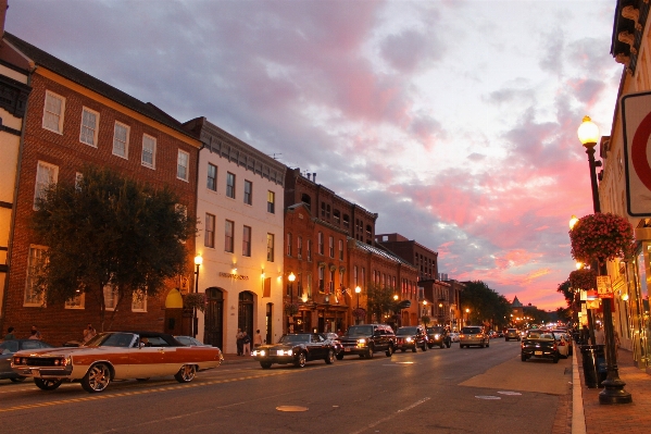 Pedestrian architecture sunset road Photo