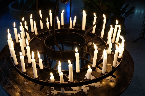 Light church lighting candles Photo