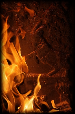 Flame fire fireplace darkness Photo