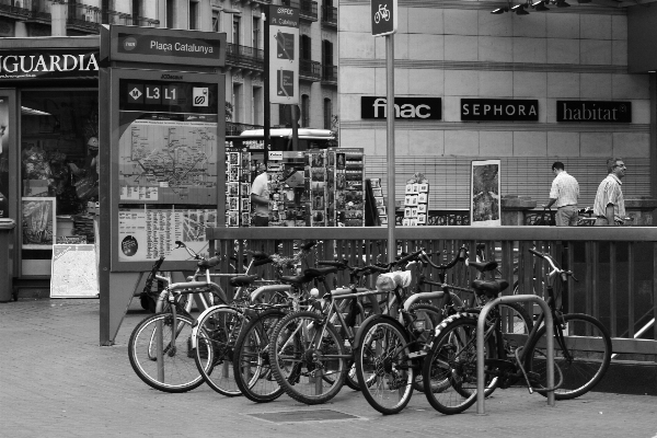 Schwarz und weiß
 straße fahrrad stadt Foto