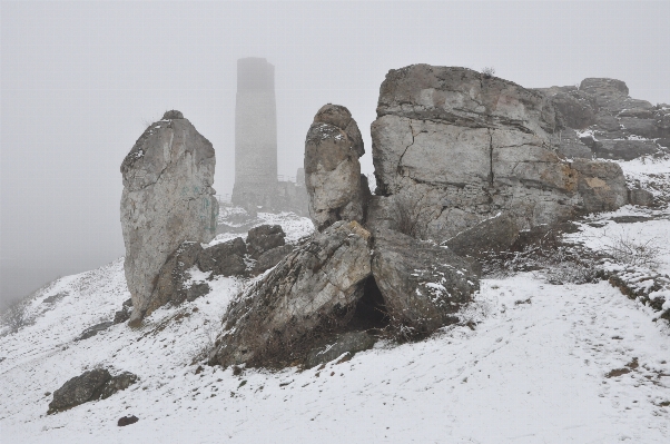 Rock mountain snow winter Photo