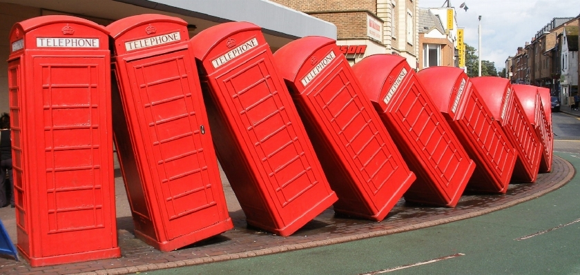 Rot telefon attraktion england Foto