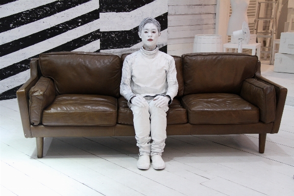 White leather chair interior Photo