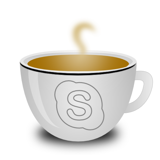 Skype, coffee cup