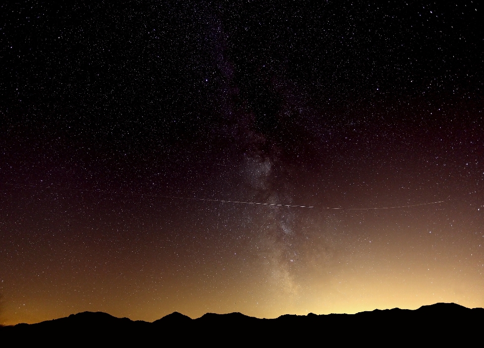 Céu noite estrela via láctea
