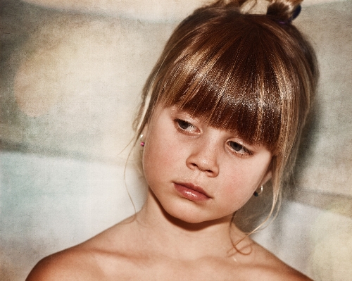 Girl hair view portrait Photo