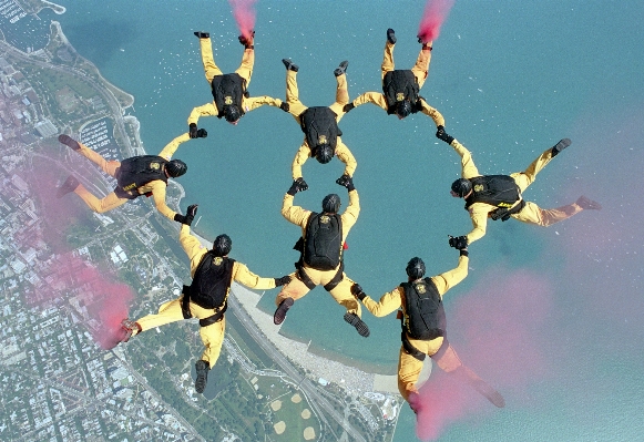 Group sky jump military Photo