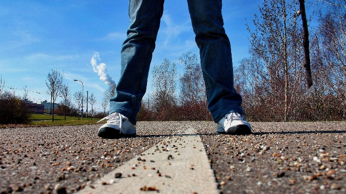 Walking person road sidewalk Photo