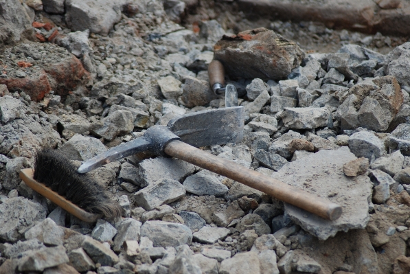 Wood track soil rubble Photo