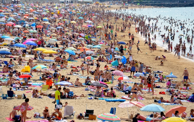 Beach people sun crowd Photo