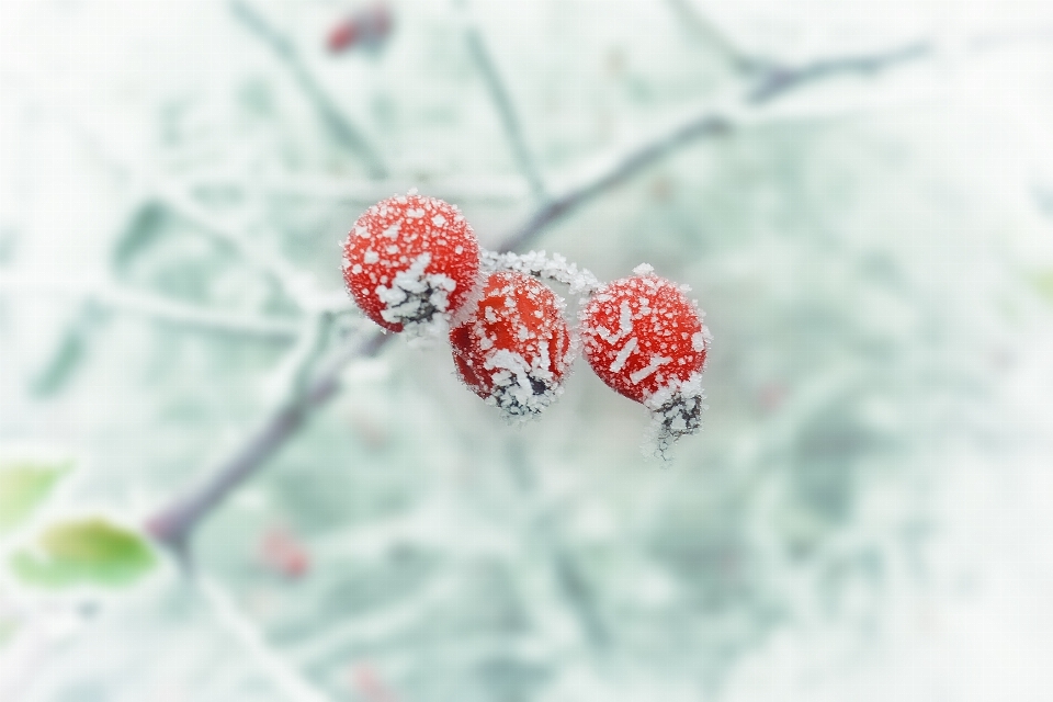 Branch snow winter plant