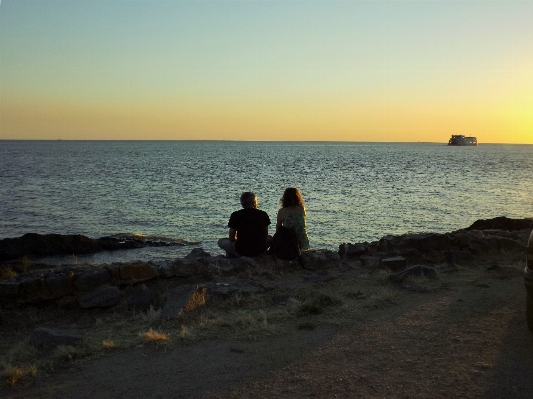 Man beach sea coast Photo