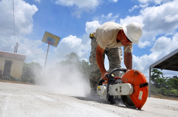 Man snow winter asphalt Photo