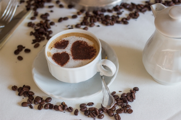 Photo Café mousse tasse cappuccino
