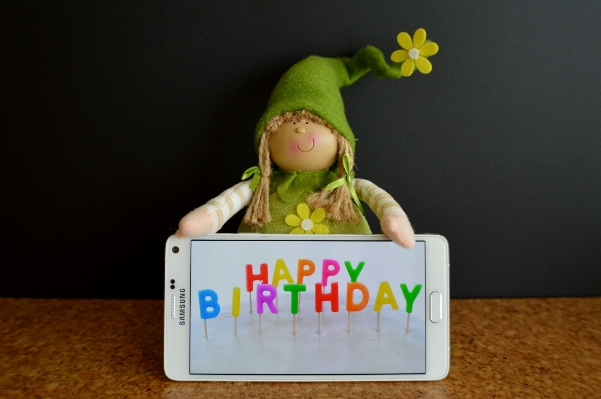 Toy happy birthday art background Photo