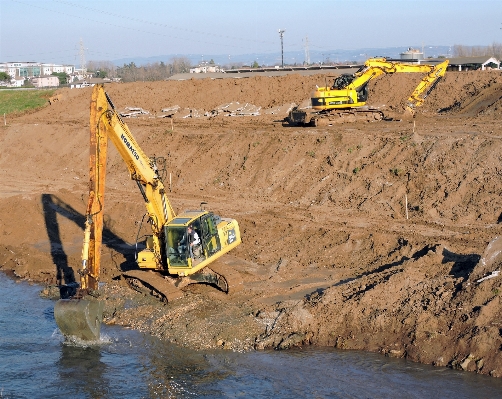 Work sand river asphalt Photo