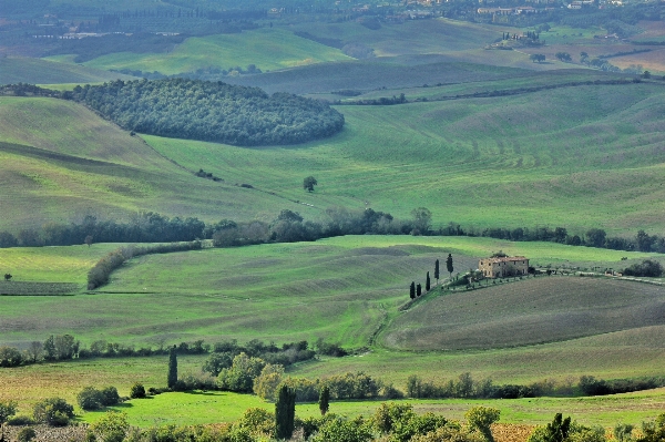 Landscape mountain field farm Photo