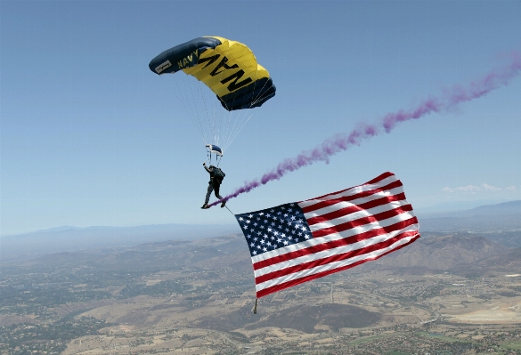 Smoke military flight flag Photo