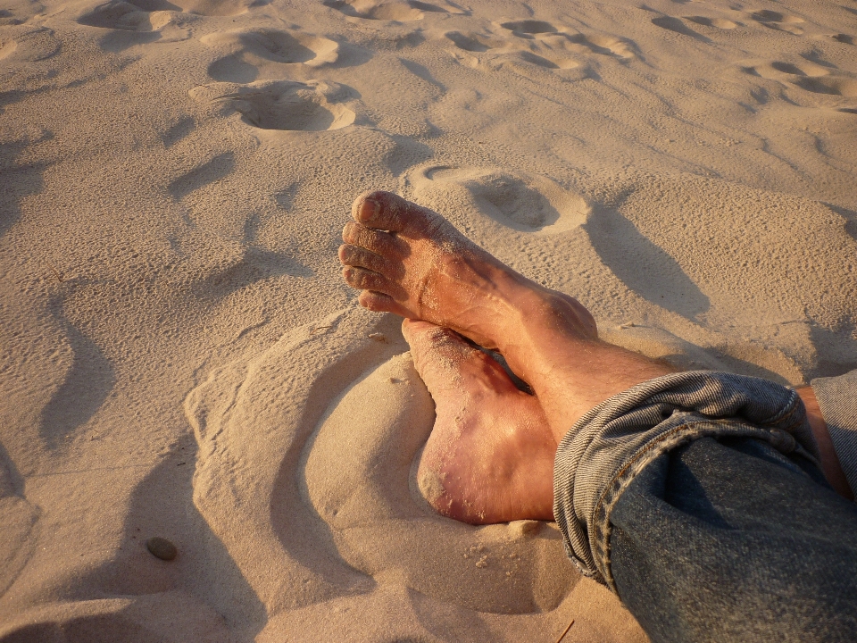 Hand strand meer sand