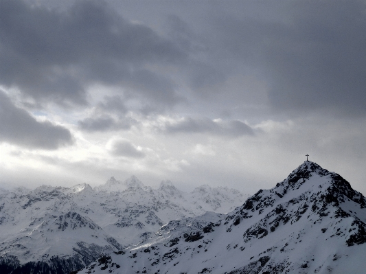 Berg schnee winter wolke Foto