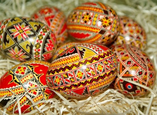 Food straw easter eggs romania Photo