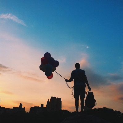 Man horizon silhouette person Photo