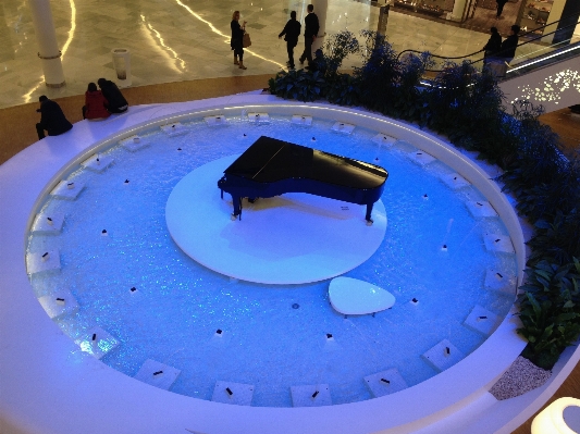 Swimming pool piano blue fountain Photo