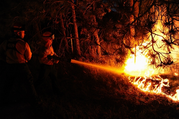 Night equipment gear fire Photo