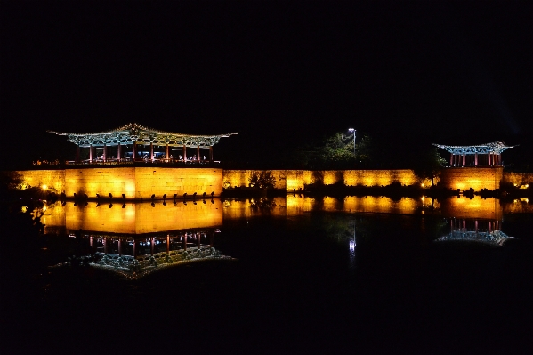 Light night palace pond Photo