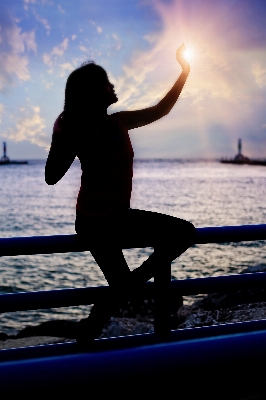 Beach sea ocean silhouette Photo