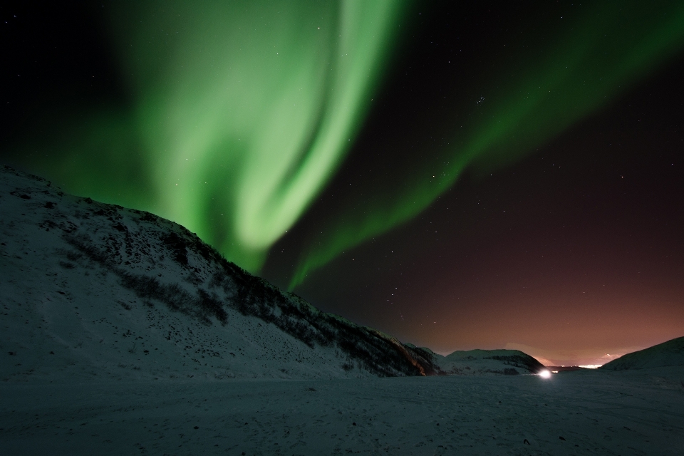 Céu noite atmosfera verde