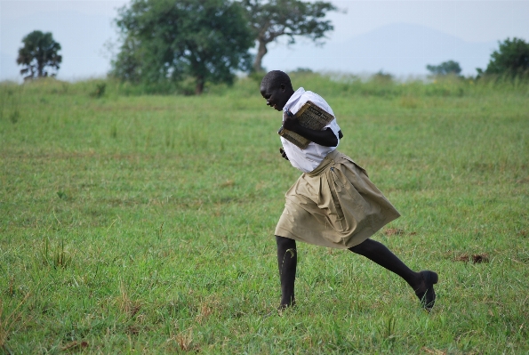 Girl lawn meadow running Photo