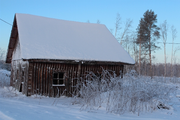 Snow winter countryside house Photo