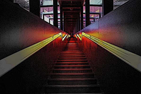 Light night staircase escalator Photo