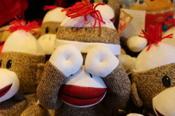 Red christmas monkey toy Photo