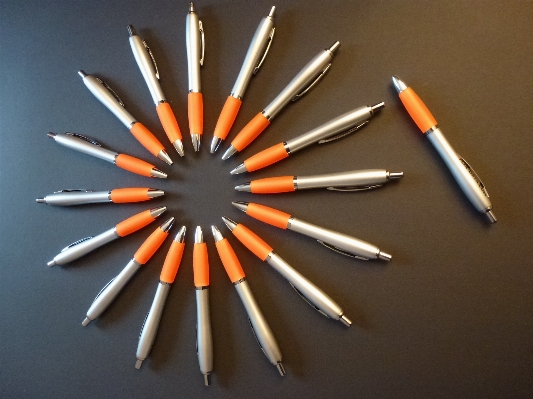 Pen orange office lighting Photo