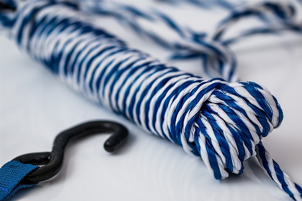 Rope tie blue cord Photo